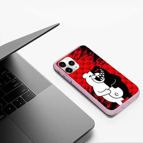 Чехол iPhone 11 Pro матовый MONOKUMA / 3D-Розовый – фото 3