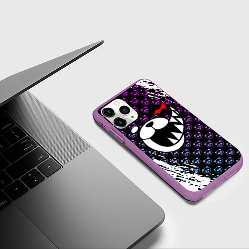 Чехол iPhone 11 Pro матовый MONOKUMA / 3D-Фиолетовый – фото 3