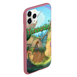 Чехол iPhone 11 Pro матовый Terraria, цвет: 3D-малиновый — фото 2
