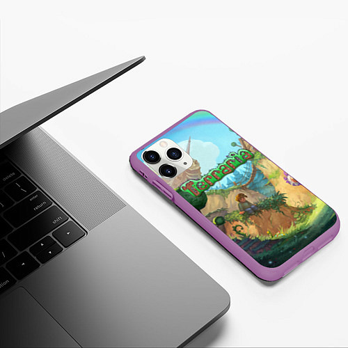 Чехол iPhone 11 Pro матовый Terraria / 3D-Фиолетовый – фото 3