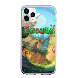 Чехол iPhone 11 Pro матовый Terraria, цвет: 3D-светло-сиреневый