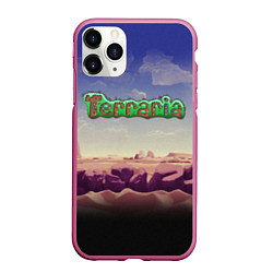 Чехол iPhone 11 Pro матовый Terraria, цвет: 3D-малиновый