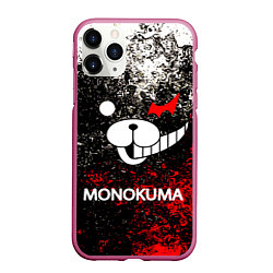 Чехол iPhone 11 Pro матовый MONOKUMA, цвет: 3D-малиновый