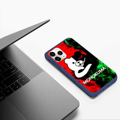 Чехол iPhone 11 Pro матовый MONOKUMA / 3D-Тёмно-синий – фото 3