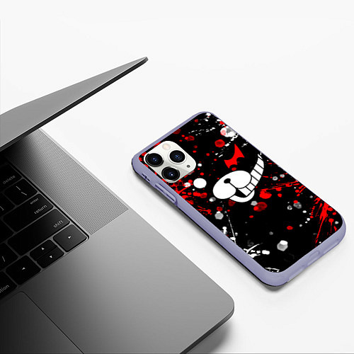 Чехол iPhone 11 Pro матовый MONOKUMA / 3D-Светло-сиреневый – фото 3