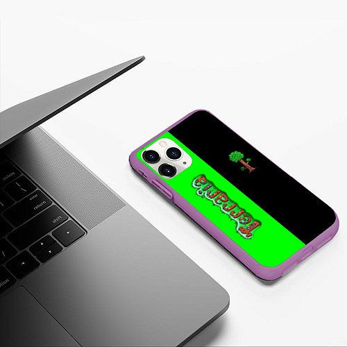Чехол iPhone 11 Pro матовый Terraria / 3D-Фиолетовый – фото 3