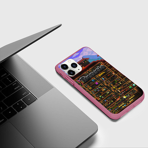 Чехол iPhone 11 Pro матовый TERRARIA / 3D-Малиновый – фото 3
