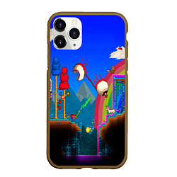 Чехол iPhone 11 Pro матовый TERRARIA GAME, цвет: 3D-коричневый