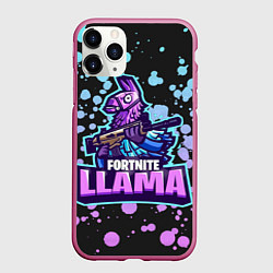 Чехол iPhone 11 Pro матовый Fortnite LLAMA, цвет: 3D-малиновый