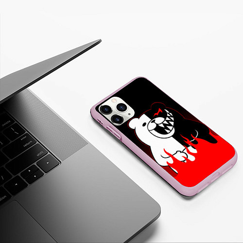Чехол iPhone 11 Pro матовый MONOKUMA / 3D-Розовый – фото 3
