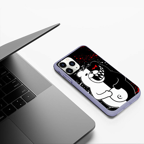 Чехол iPhone 11 Pro матовый MONOKUMA / 3D-Светло-сиреневый – фото 3