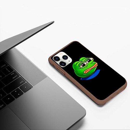 Чехол iPhone 11 Pro матовый Frog / 3D-Коричневый – фото 3
