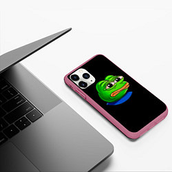 Чехол iPhone 11 Pro матовый Frog, цвет: 3D-малиновый — фото 2