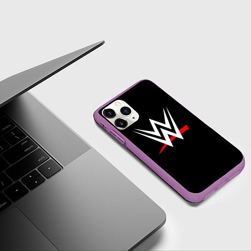 Чехол iPhone 11 Pro матовый WWE / 3D-Фиолетовый – фото 3