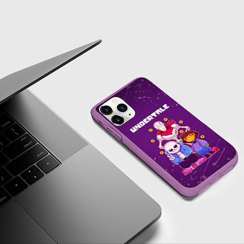 Чехол iPhone 11 Pro матовый UNDERTALE / 3D-Фиолетовый – фото 3