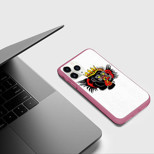 Чехол iPhone 11 Pro матовый Конор МакГрегор / 3D-Малиновый – фото 3