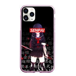 Чехол iPhone 11 Pro матовый SENPAI ANIME, цвет: 3D-розовый