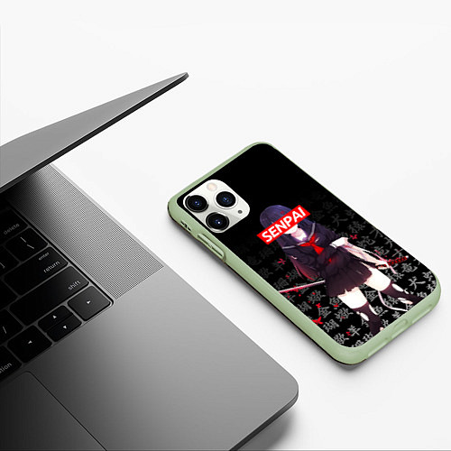 Чехол iPhone 11 Pro матовый SENPAI ANIME / 3D-Салатовый – фото 3