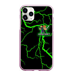 Чехол iPhone 11 Pro матовый MINECRAFT CREEPER, цвет: 3D-розовый