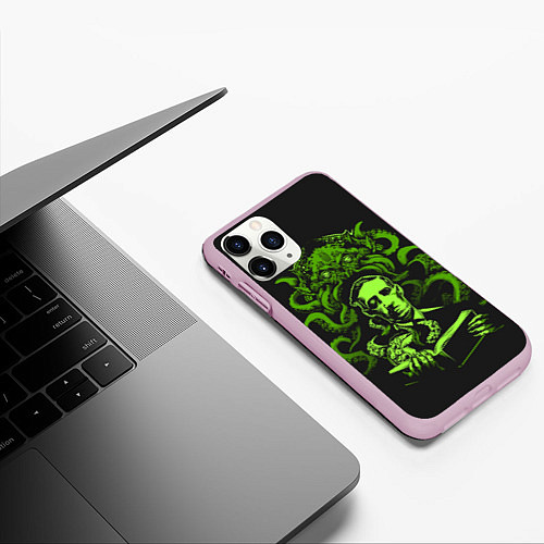 Чехол iPhone 11 Pro матовый Cthulhu / 3D-Розовый – фото 3