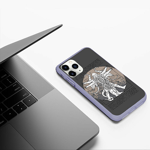 Чехол iPhone 11 Pro матовый Cthulhu / 3D-Светло-сиреневый – фото 3