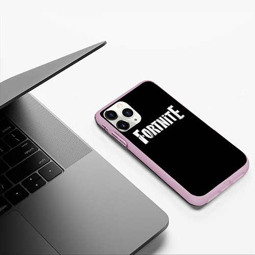 Чехол iPhone 11 Pro матовый Fortnite / 3D-Розовый – фото 3