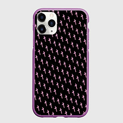 Чехол iPhone 11 Pro матовый LiL PEEP Pattern, цвет: 3D-фиолетовый