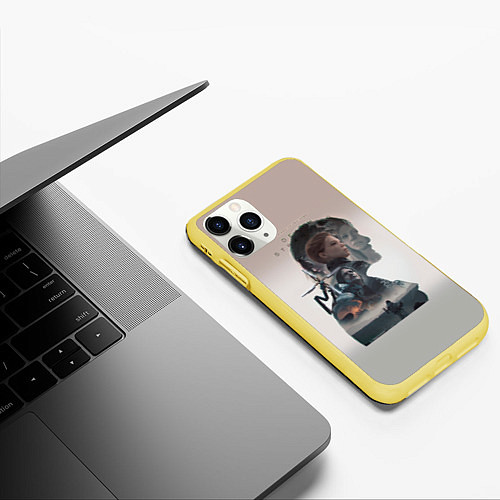 Чехол iPhone 11 Pro матовый Death Stranding / 3D-Желтый – фото 3