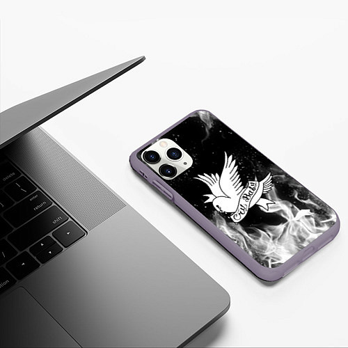 Чехол iPhone 11 Pro матовый LIL PEEP CRY BABY / 3D-Серый – фото 3