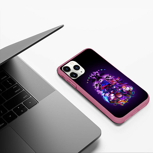 Чехол iPhone 11 Pro матовый UNDERTALE / 3D-Малиновый – фото 3