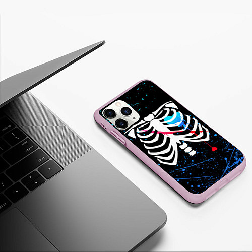 Чехол iPhone 11 Pro матовый UNDERTALE / 3D-Розовый – фото 3