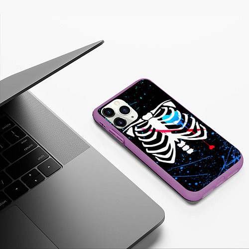 Чехол iPhone 11 Pro матовый UNDERTALE / 3D-Фиолетовый – фото 3