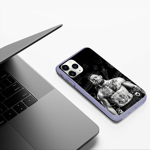 Чехол iPhone 11 Pro матовый CONOR McGREGOR / 3D-Светло-сиреневый – фото 3