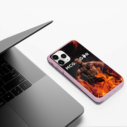 Чехол iPhone 11 Pro матовый Conor McGregor / 3D-Розовый – фото 3