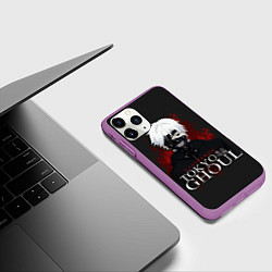 Чехол iPhone 11 Pro матовый Токийский гуль, цвет: 3D-фиолетовый — фото 2