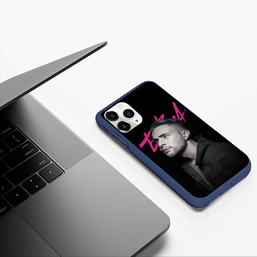 Чехол iPhone 11 Pro матовый ЕГОР КРИД / 3D-Тёмно-синий – фото 3