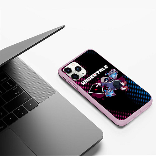 Чехол iPhone 11 Pro матовый UNDERTALE / 3D-Розовый – фото 3