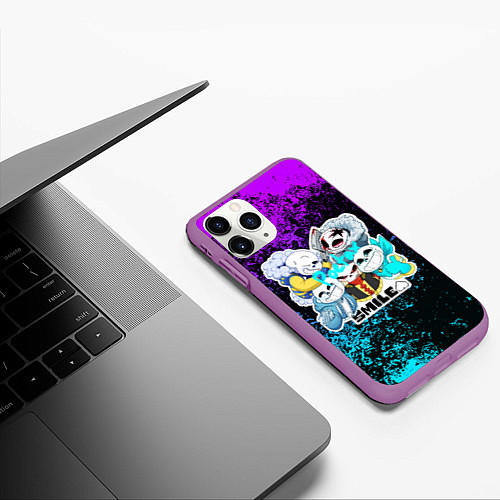 Чехол iPhone 11 Pro матовый UNDERTALE / 3D-Фиолетовый – фото 3