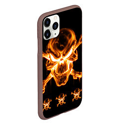 Чехол iPhone 11 Pro матовый Черепа, цвет: 3D-коричневый — фото 2