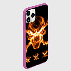 Чехол iPhone 11 Pro матовый Черепа, цвет: 3D-фиолетовый — фото 2