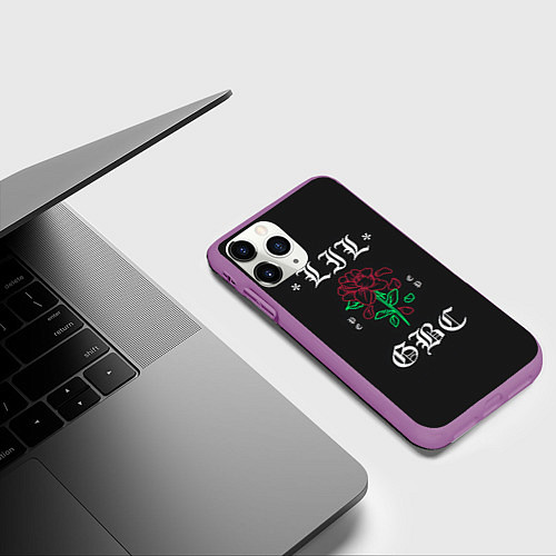 Чехол iPhone 11 Pro матовый Peep Rose / 3D-Фиолетовый – фото 3