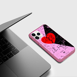 Чехол iPhone 11 Pro матовый LIL PEEP, цвет: 3D-малиновый — фото 2