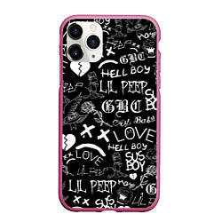 Чехол iPhone 11 Pro матовый LIL PEEP LOGOBOMBING, цвет: 3D-малиновый