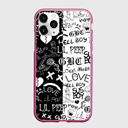 Чехол iPhone 11 Pro матовый LIL PEEP LOGOBOMBING, цвет: 3D-малиновый