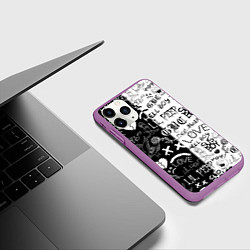 Чехол iPhone 11 Pro матовый LIL PEEP LOGOBOMBING, цвет: 3D-фиолетовый — фото 2
