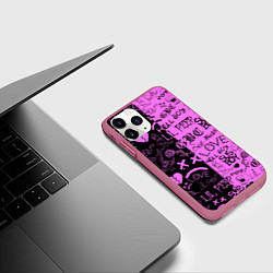 Чехол iPhone 11 Pro матовый LIL PEEP LOGOBOMBING, цвет: 3D-малиновый — фото 2