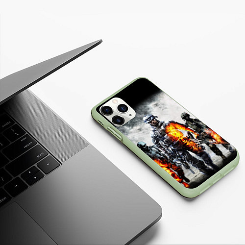 Чехол iPhone 11 Pro матовый Battlefield / 3D-Салатовый – фото 3