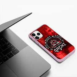 Чехол iPhone 11 Pro матовый True Man's Sport акварель, цвет: 3D-розовый — фото 2