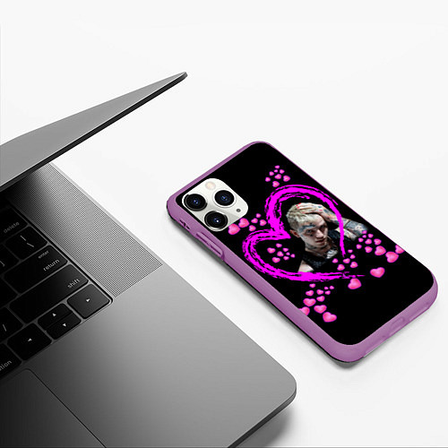 Чехол iPhone 11 Pro матовый Lil Peep / 3D-Фиолетовый – фото 3