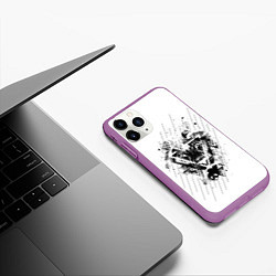 Чехол iPhone 11 Pro матовый Лев, цвет: 3D-фиолетовый — фото 2